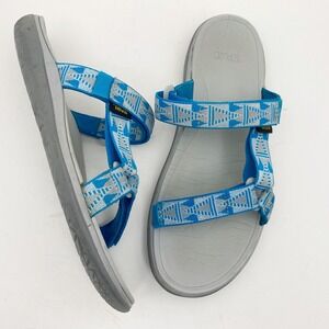 Teva Terra-Float Lexi Geometric Strappy Sport Slide Sandals Womens 10 Blue